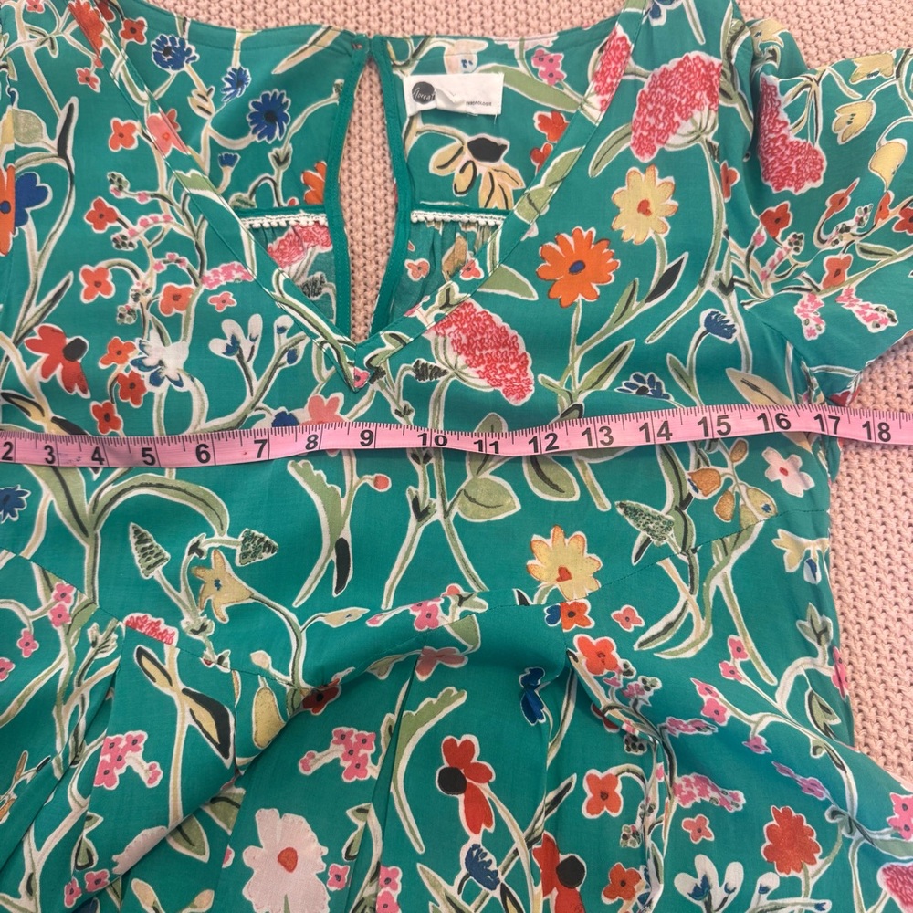 Anthropologie Floreat Relaxed Yardley Sleep Jumpsuit Green Womens Size Small - Picture 11 of 13